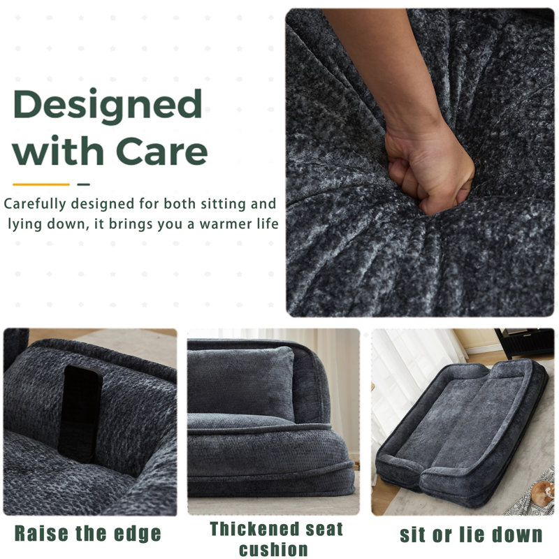 [Nouveauté] [Vidéo fournie] Lit double pour chien, Tissu gris foncé