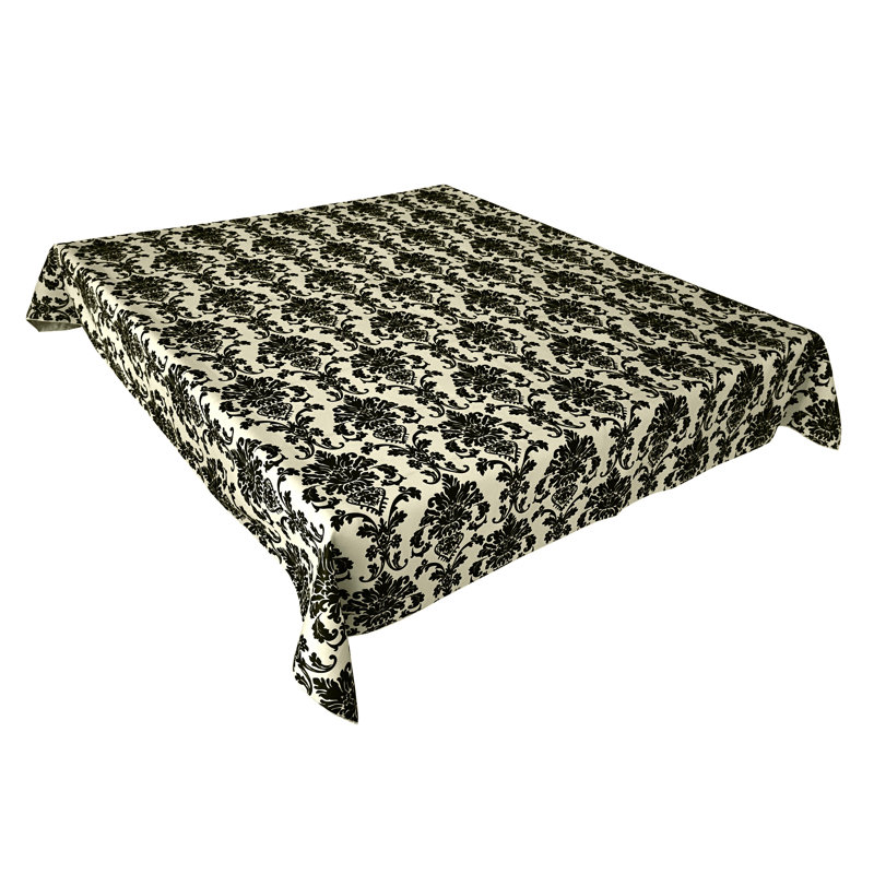 Floral Poplin Damask Tablecloths, 60" Rectangle, Ivory
