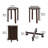 Walnut-finished Solid Rubber Wood Stackable Nesting Stools With Lockable Rolling Base (set Of 4)
