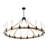 16-light rattan weave Wagon Wheel Chandelier