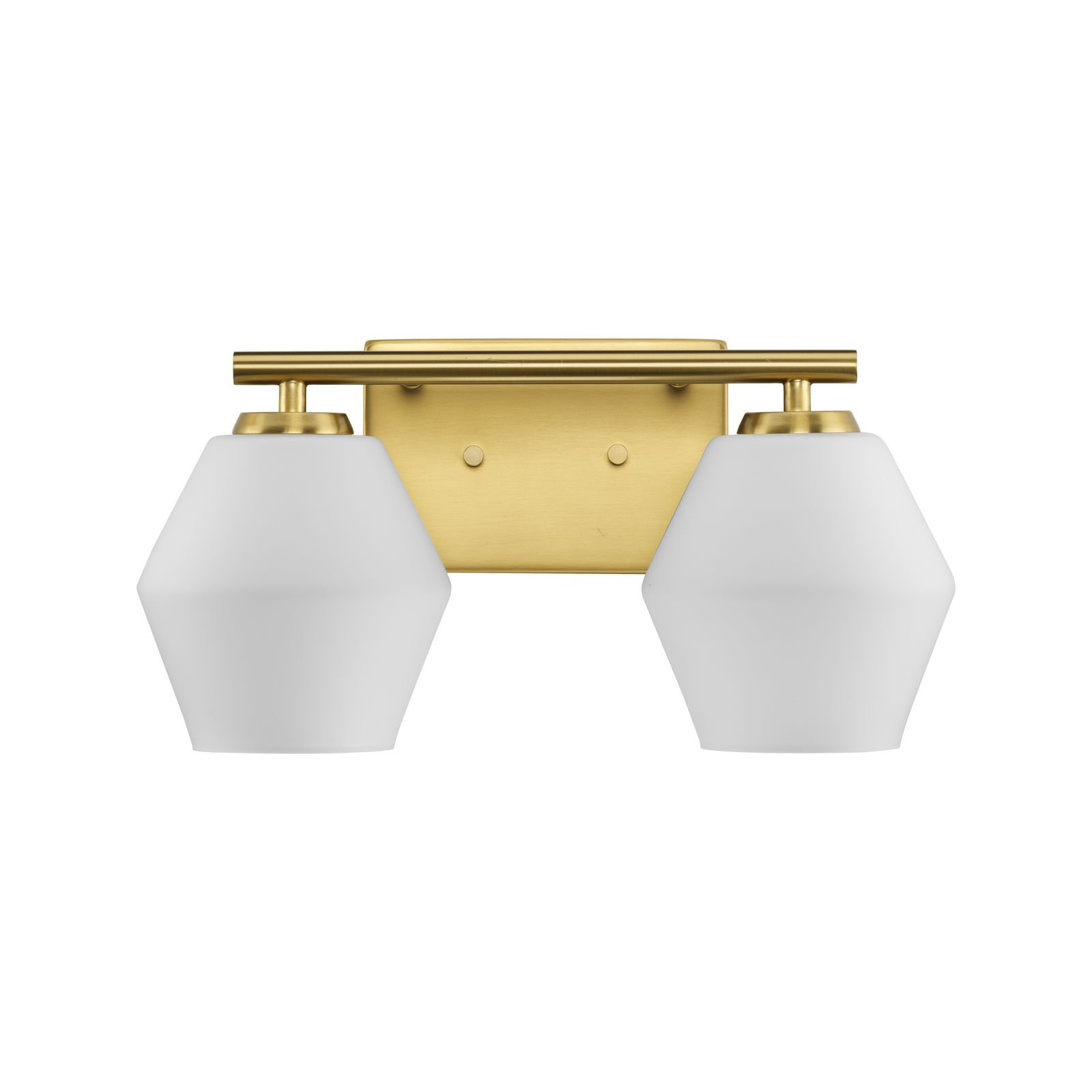 Audryna 2 Light Frosted Dimmable Vanity Light, Brushed Gold