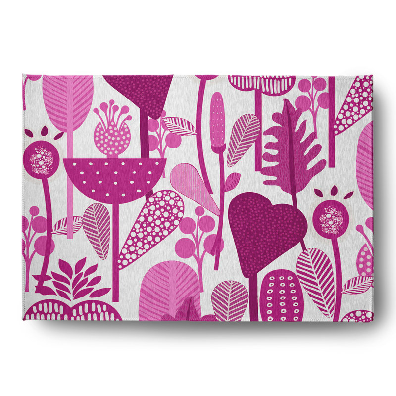 Chenille Floral Indoor Rug, Rectangle 5' x 7'