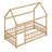 House-Shaped Floor Bed With Roof Frame And Integrated Safety Guardrails