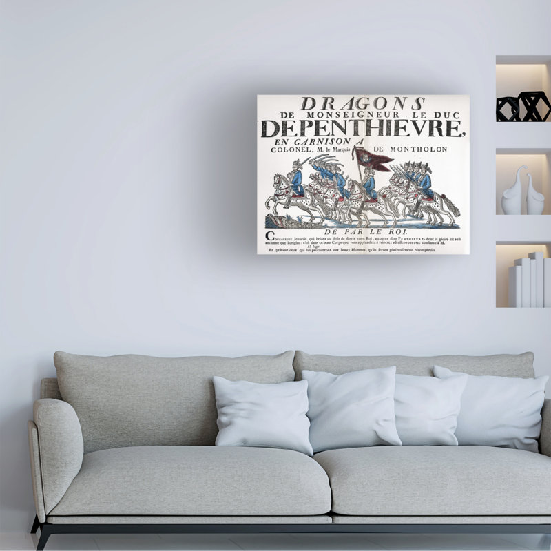 Impression sur toile, artiste inconnu, 1725, H 14 po x l 19 po