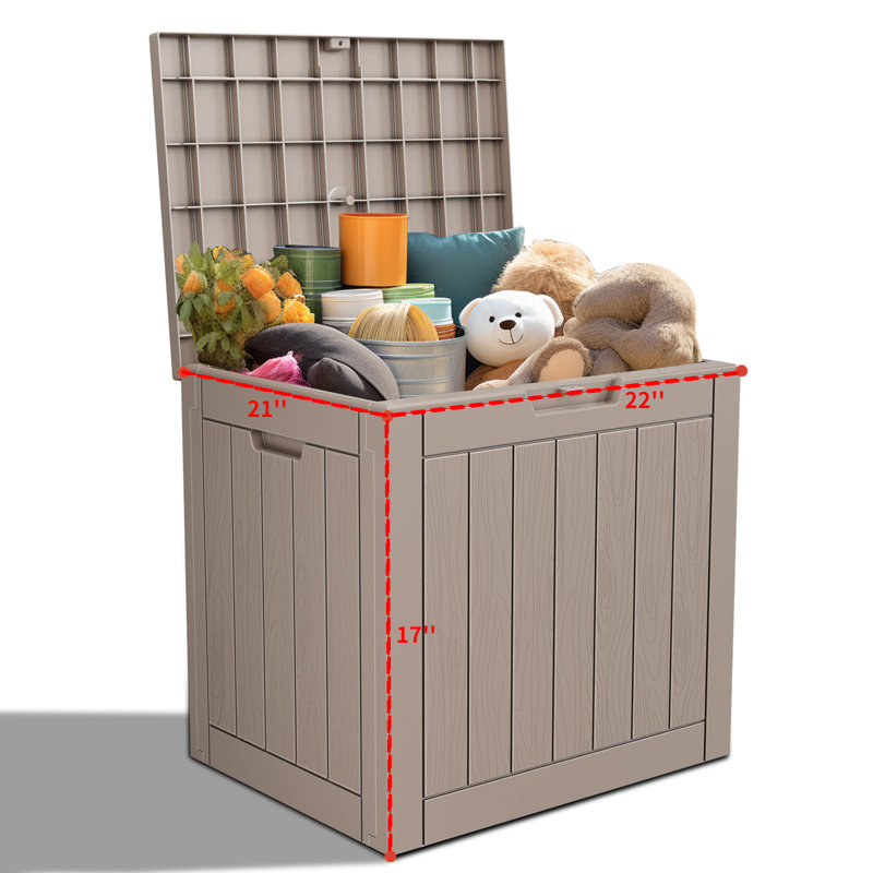 Olilawn 30 Gallons Outdoor Multipurpose Plastic Deck Box, can be used to store Halloween items, can be placed in any corner of the house, convenient storage