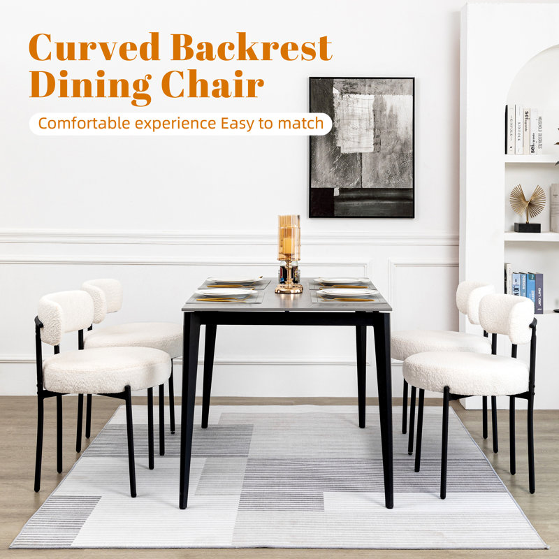 Ameira 75.95cm H Upholstered Metal Side Chair, White