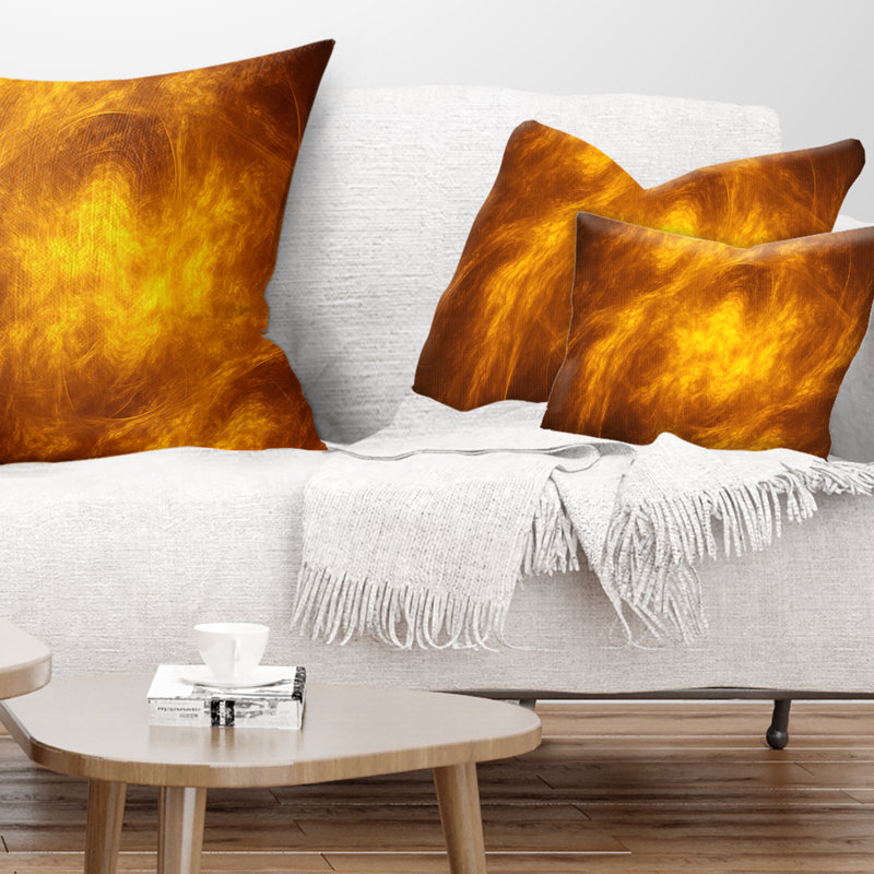 Motif abstrait fractal brun - Coussin décoratif imprimé abstrait