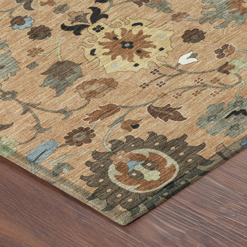 Tapis traditionnel lavable à la machine intérieur / extérieur ACN2458, 3 pi x 5 pi, Cuivre