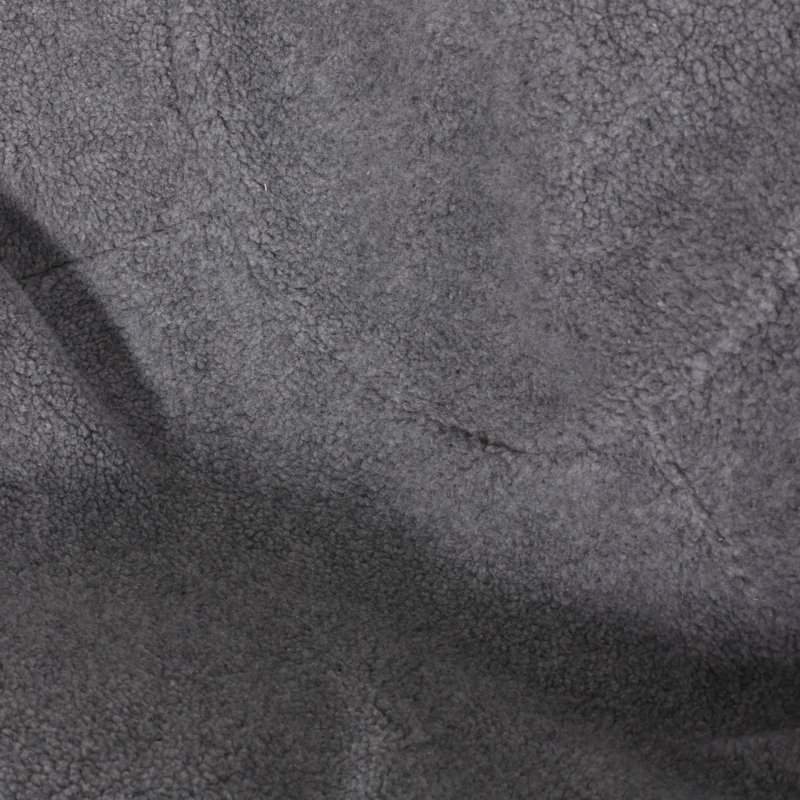 3 Foot Rounded Bean Bag Chair, Grey Fabric
