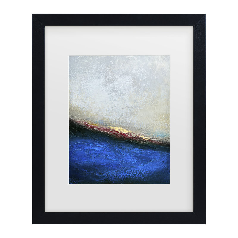 Bolog Alyson Storms Slate Wave Matted Framed Art