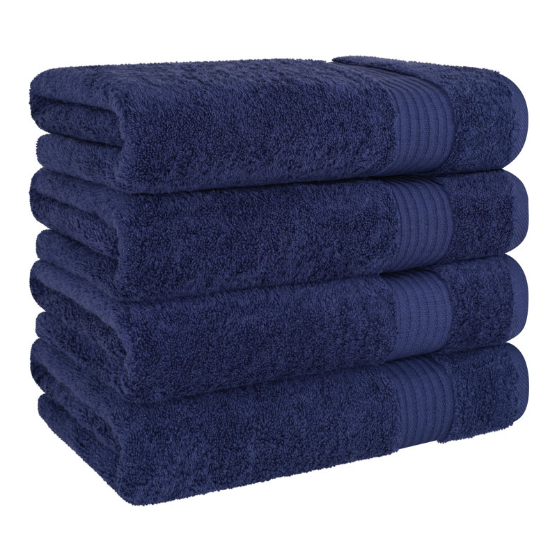 Ensemble de serviettes de bain 100% coton turque 4 pièces, serviettes de bain douces et absorbantes, Marine