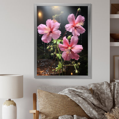 «Pink Garden Jewel Morning Glory» - art mural Morning Glory