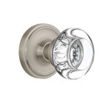 Crystal Round Interior Mortise Door Knob with Classic Rosette