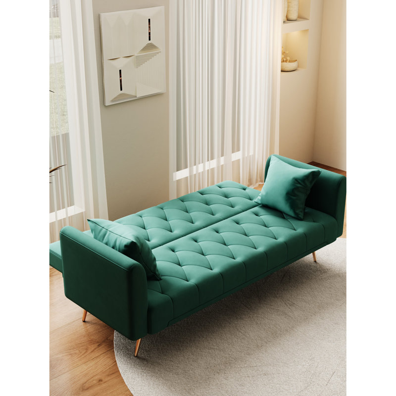 71" Bed With Velvet Cover, For Compact Spaces, Adjustable Back, Build, Easy Installation, 2 Design Convertible 71 Inch In Velvet, Perfect Small Positions, Strong Frame, Assembly, Model