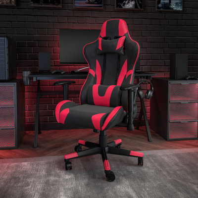 Inbox Zero Hiten Adjustable Ergonomic Faux Leather Swiveling PC & Racing Game Chair