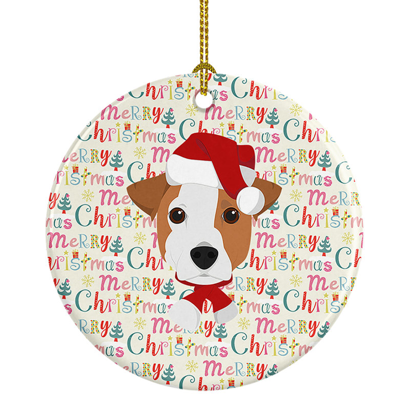 Ornement suspendu Jack Russell Terrier Merry Christmas