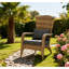 Chaise de patio avec osier en rotin, coussins moelleux, grand dossier courbé pour la cour et le jardin-126443678