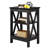 Rustic End Table with Open Shelves – Farmhouse Side Table for Living Room or Bedroom, Durable Wood & Metal Accent Table for Small Spaces-826402465