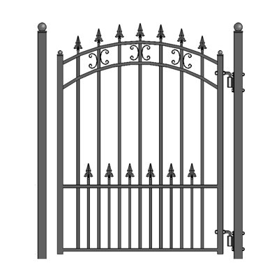 Barrière de portail en métal simple 5,5 pi x 4,5 pi (1,68 m x 1,37 m) St. Louis