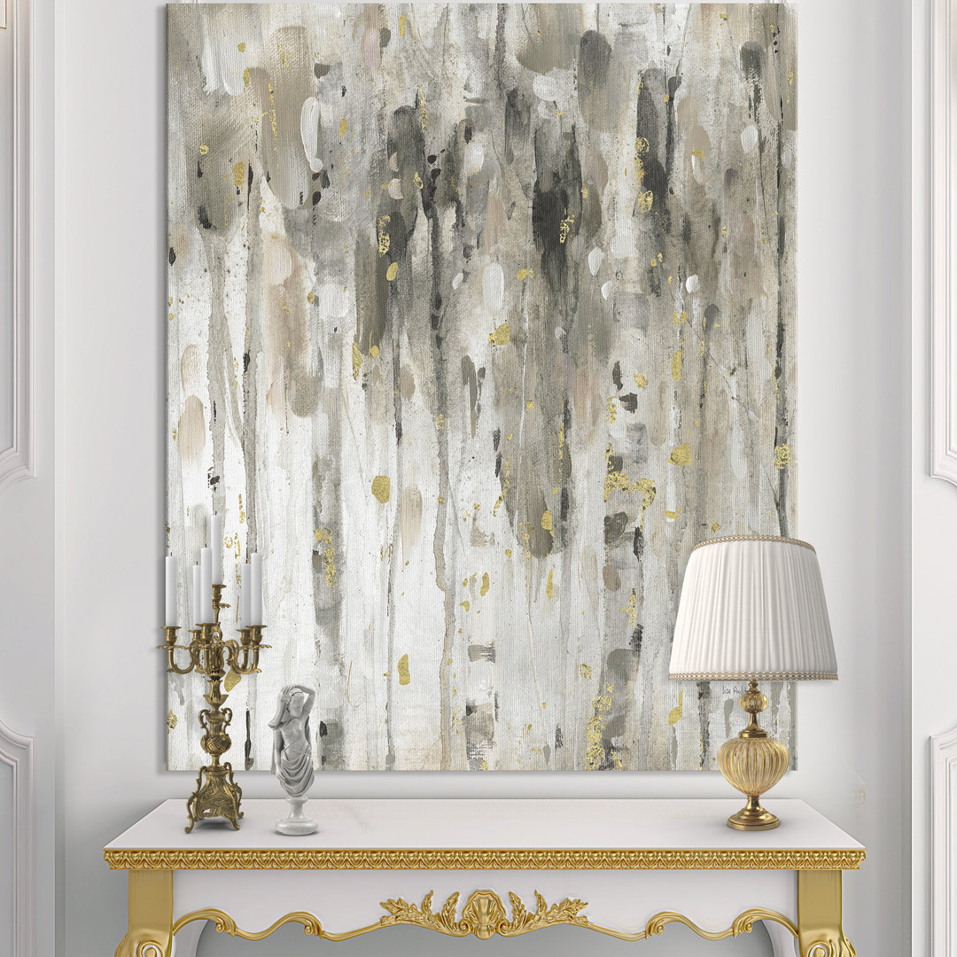 'The Modern Gray Forest IV' Painting Print on Canvas East Urban Home 