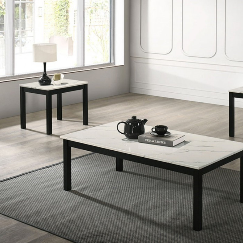 Ensemble de tables basses 3 pièces, Blanc
