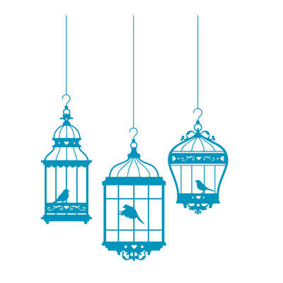 Adhésif décoratif jolies cages à oiseaux