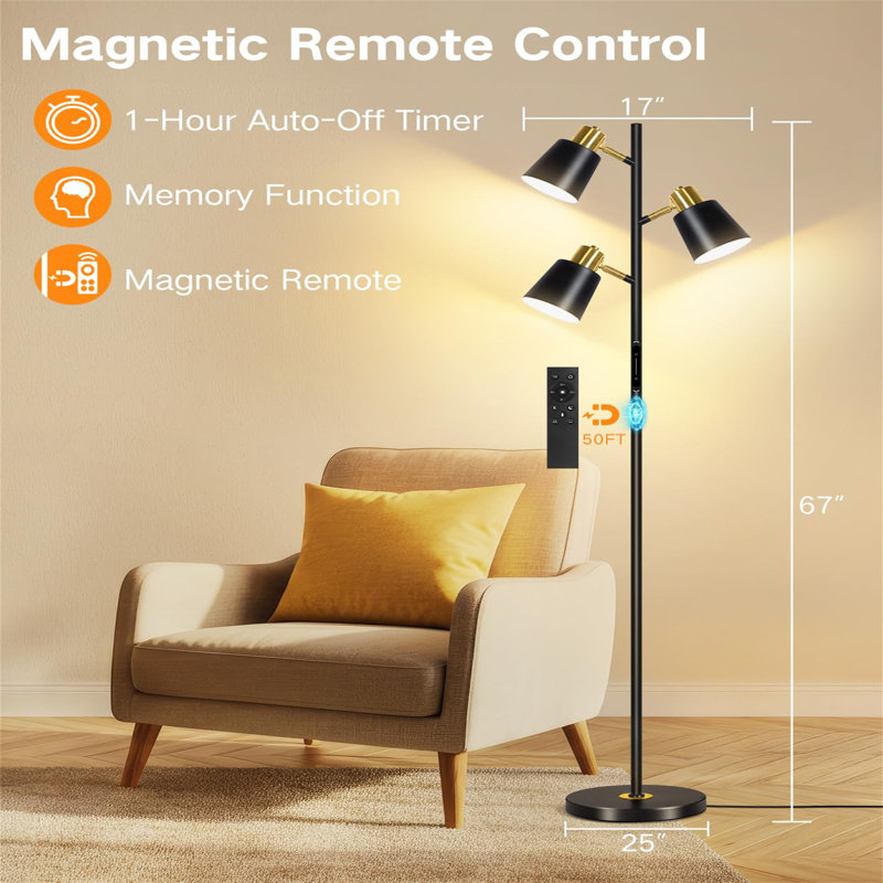 170cm Tree Floor Lamp, Black