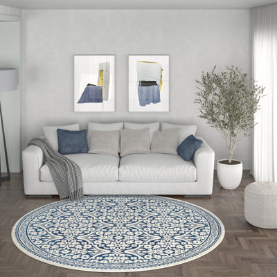 Tapis bleu foncé Alois