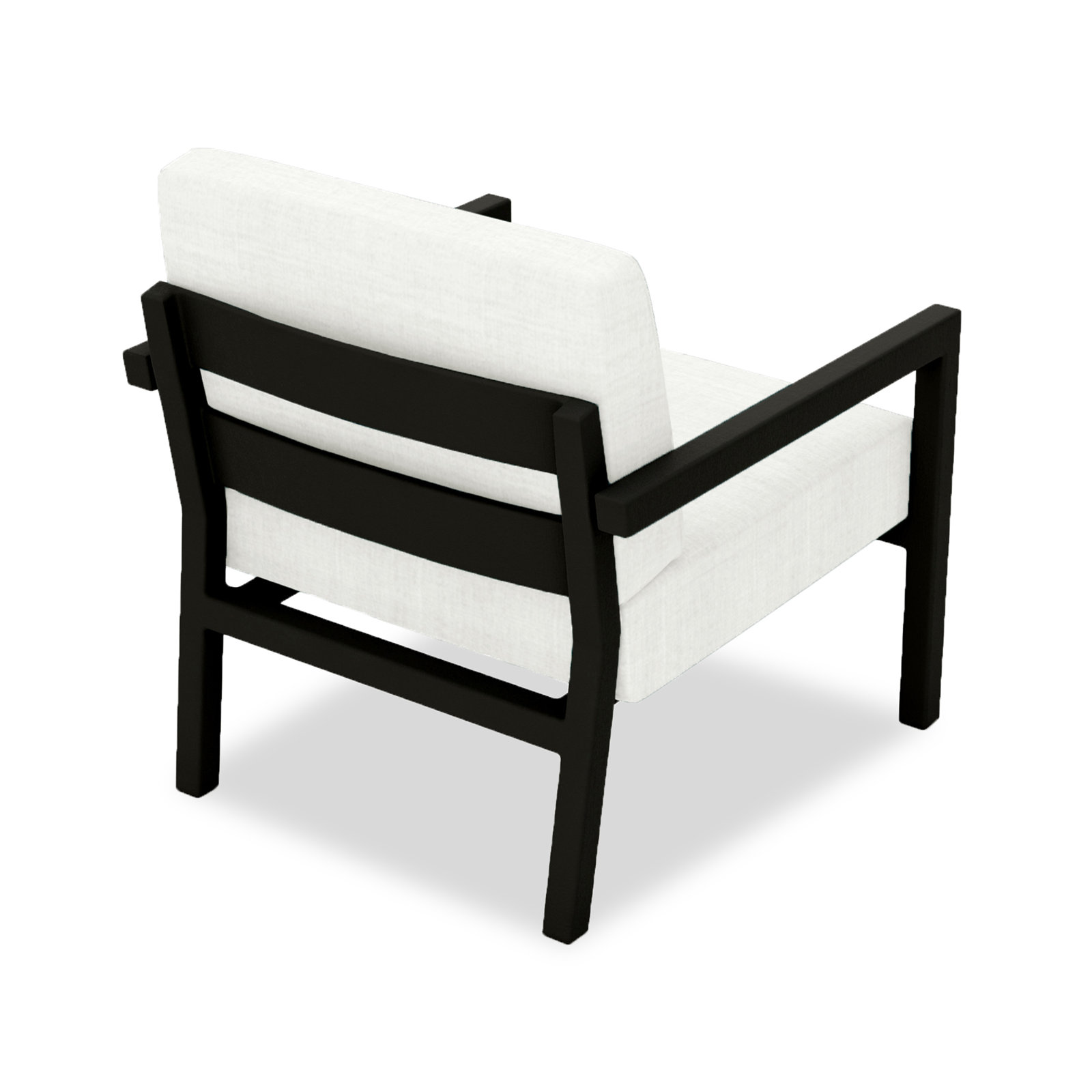 Vivant Patio Chair with Sunbrella Cushions, Black, Canvas Natural Sunbrella® Canvas