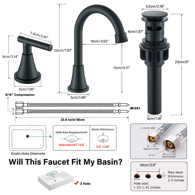 Bathroom Faucet, Matte Black