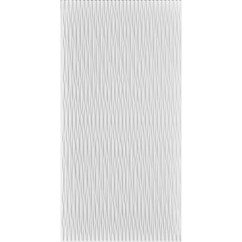 Sahara vertical MirroFlex 4 pi x 10 pi Panneaux muraux PVC PVC 3D - Blanc brillant (40 pieds carrés / feuille)