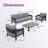 31.1'' Powder Coated Aluminum Outdoor Patio Club Chairs Set Of 2 With 5.2'' Seat Cushions-1668985038