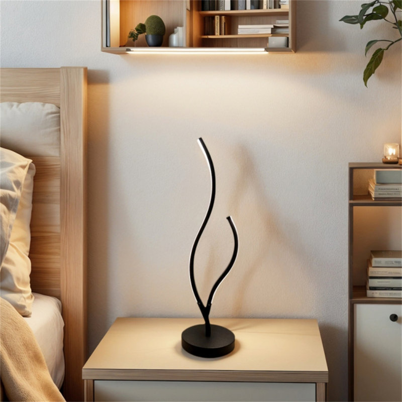Modern LED Tree Branch Table Lamp, Adjustable Arm Bedside Night Light with Warm White Lighting, Decorative Desk Lamp for Bedroom