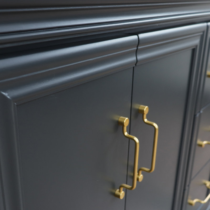 Ensemble de meuble-lavabo simple 37 po Leytonstone, Gris foncé, Granite noir Galaxy