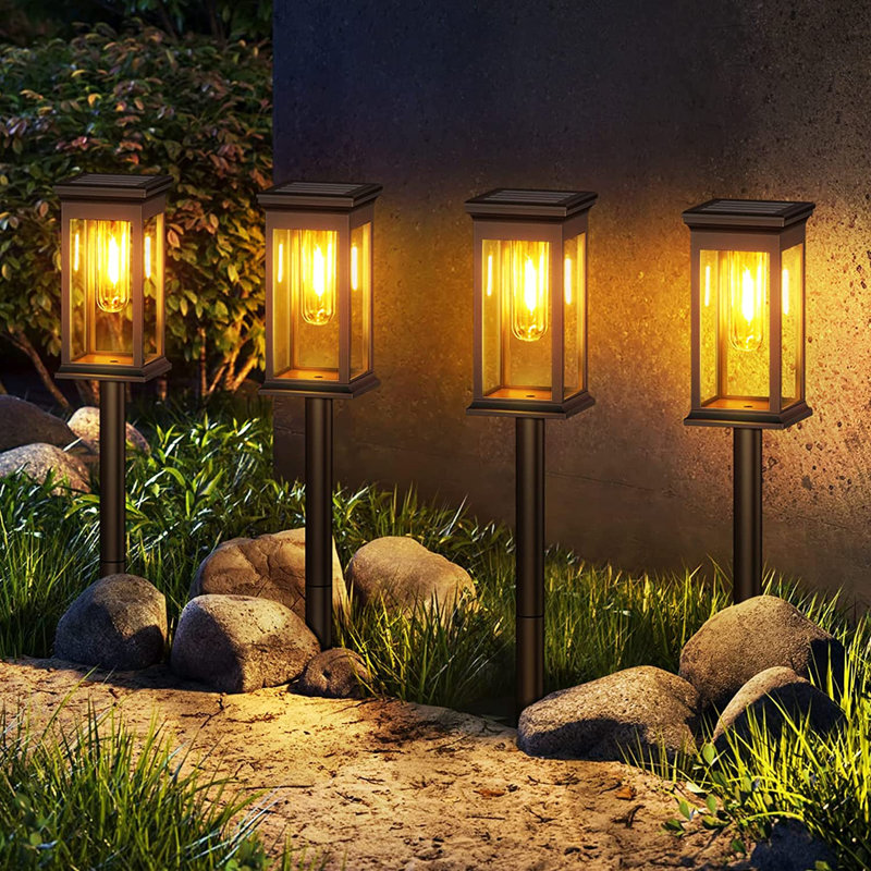 Matte Black Solar Powered Integrated LED Pathway Light Pack