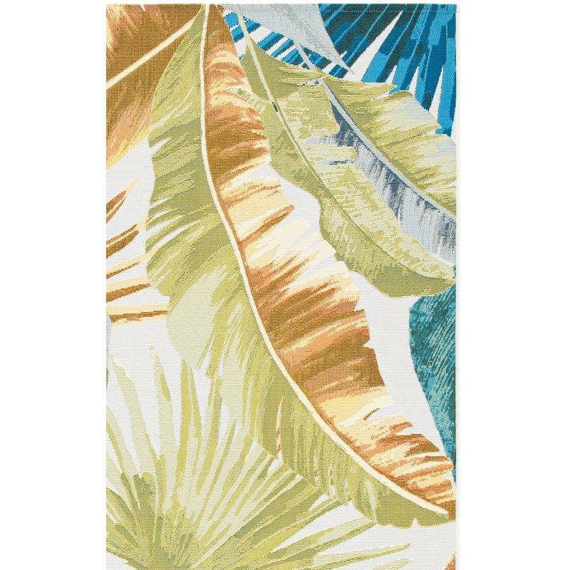 Ismene 500 Performance Floral Indoor/Outdoor Area Rug, Rectangle 6'6" x 9'4"