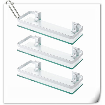 Donesia Wall Glass Shower Shelf