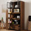 70.87" Tall Kitchen Pantry Cabinet With Multi-Functional Pull-Out Multi-Tier Storage Shelf, 1 Drawers,With Aluminum Frame Glass Door,Freestanding Food Hutch With Microwave Stand For Dining Room