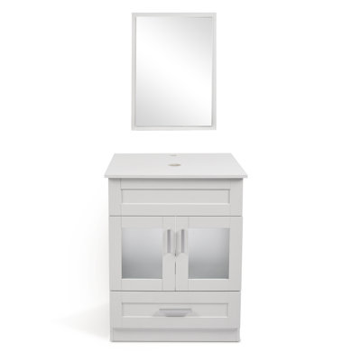 Ensemble de meuble-lavabo mural simple 24 po avec Miroir awura
