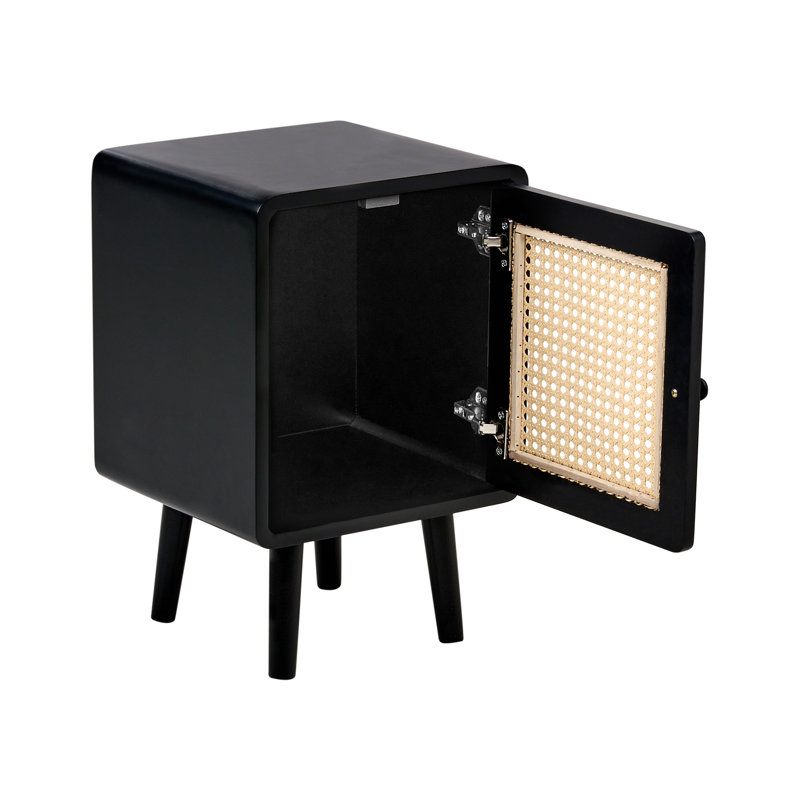 Bedside Table LEFROY Wood, Black