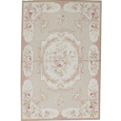 Hand-Knotted High-Quality Beige and Cream Area Rug