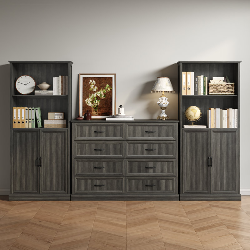 Modern Wood Tv Stand For Tvs,3 In 1 Entertainment Center Tv Console With Doors And Adjustable Shelves For Living Room,bedroom