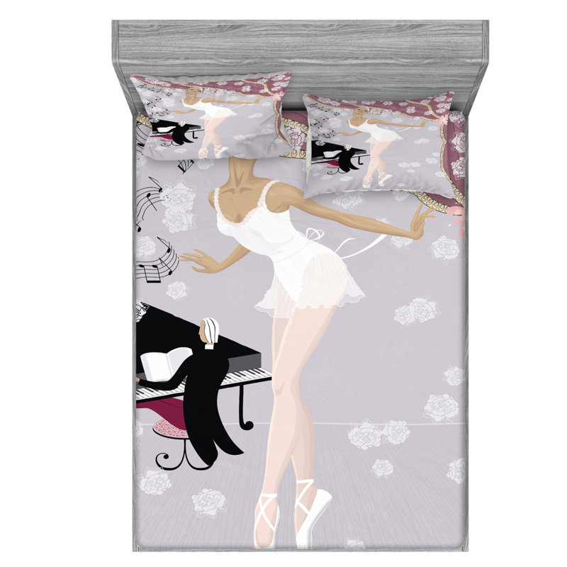 Microfiber Sheet Set, Queen Sheet Set with Fitted Sheet