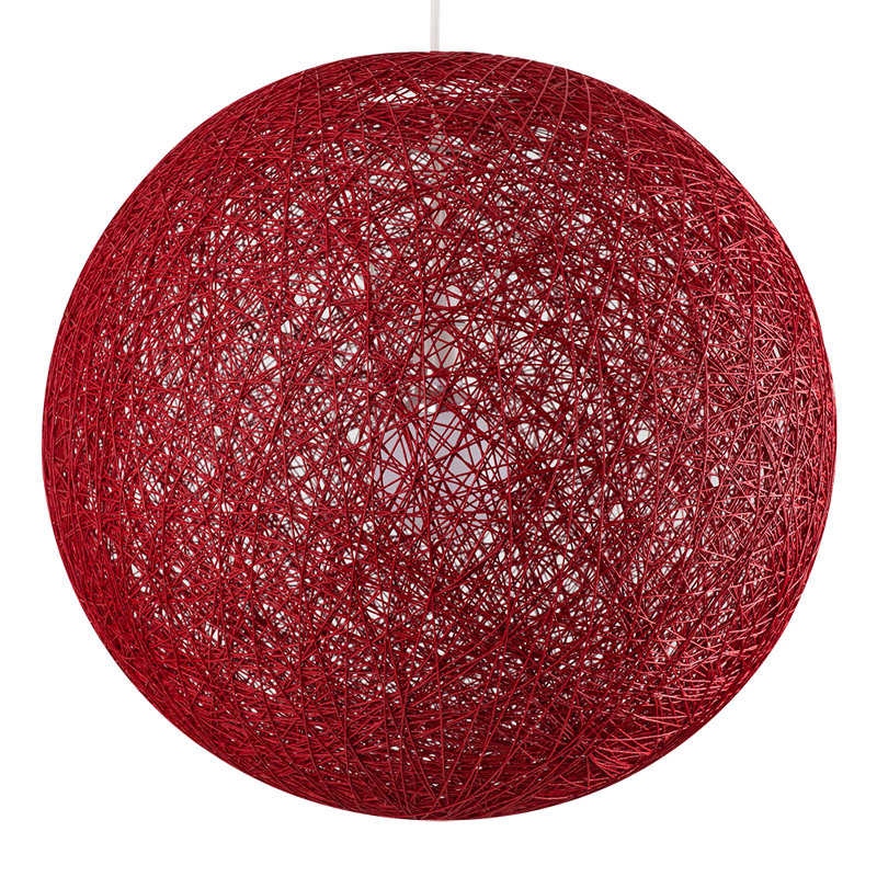 Bjorn 53cm Wicker Sphere Pendant Shade, Red, ES/E27