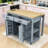 Extendable Kitchen Island with 2 Drawers, Storage Cabient and Built-In Power Outlet-817177881