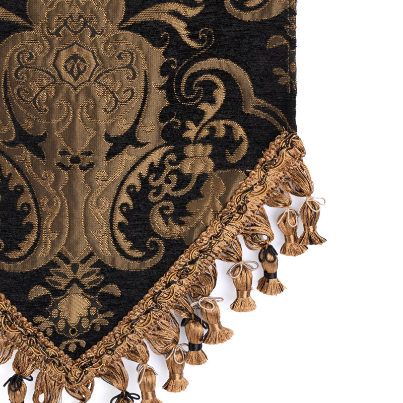 Elva Table Runner, 108" L x 13" W, Black