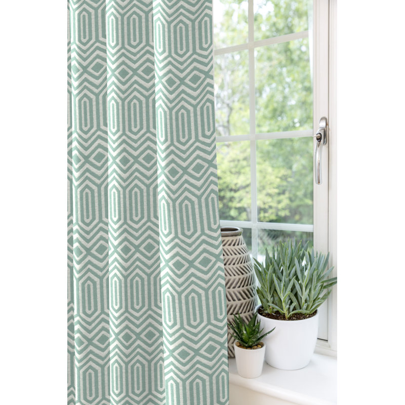 Wescott Blackout Curtain Pair, Duck Egg Blue, Width 167 x Drop 182 cm