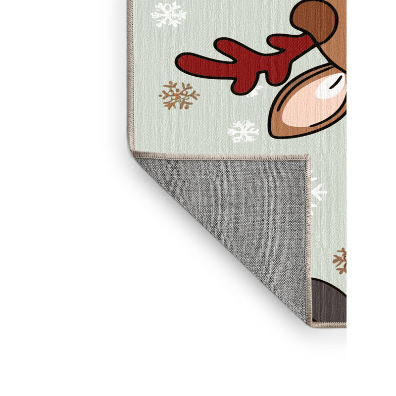 Tapis de vacances d'hiver de Noël lavable The Holiday Aisle®, Rectangle de 5 pi x 8 pi