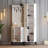 Modern Hall Stand with Coat Rack, White, 47.2 x 78.7 x 13.8 inches | 100% Melamine Coated Particle Board, Metal Legs & Hanger, Multiple Shelves | Wall-Mountable, Scandinavian Design for Entryway & Home Organization