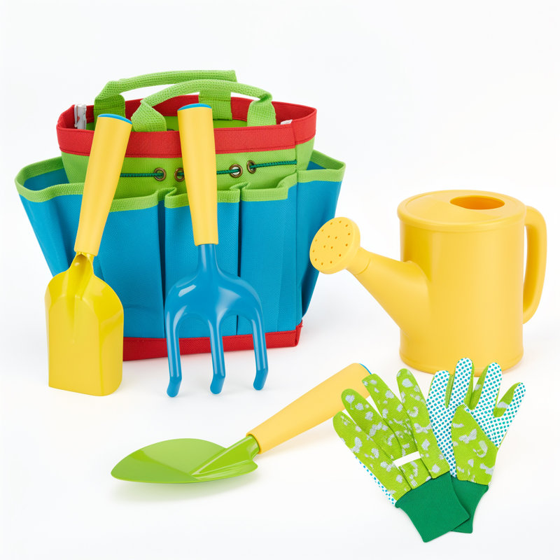 Ensemble de 6 outils de jardin pour enfants, L 0,73 pi x l 0,63 pi